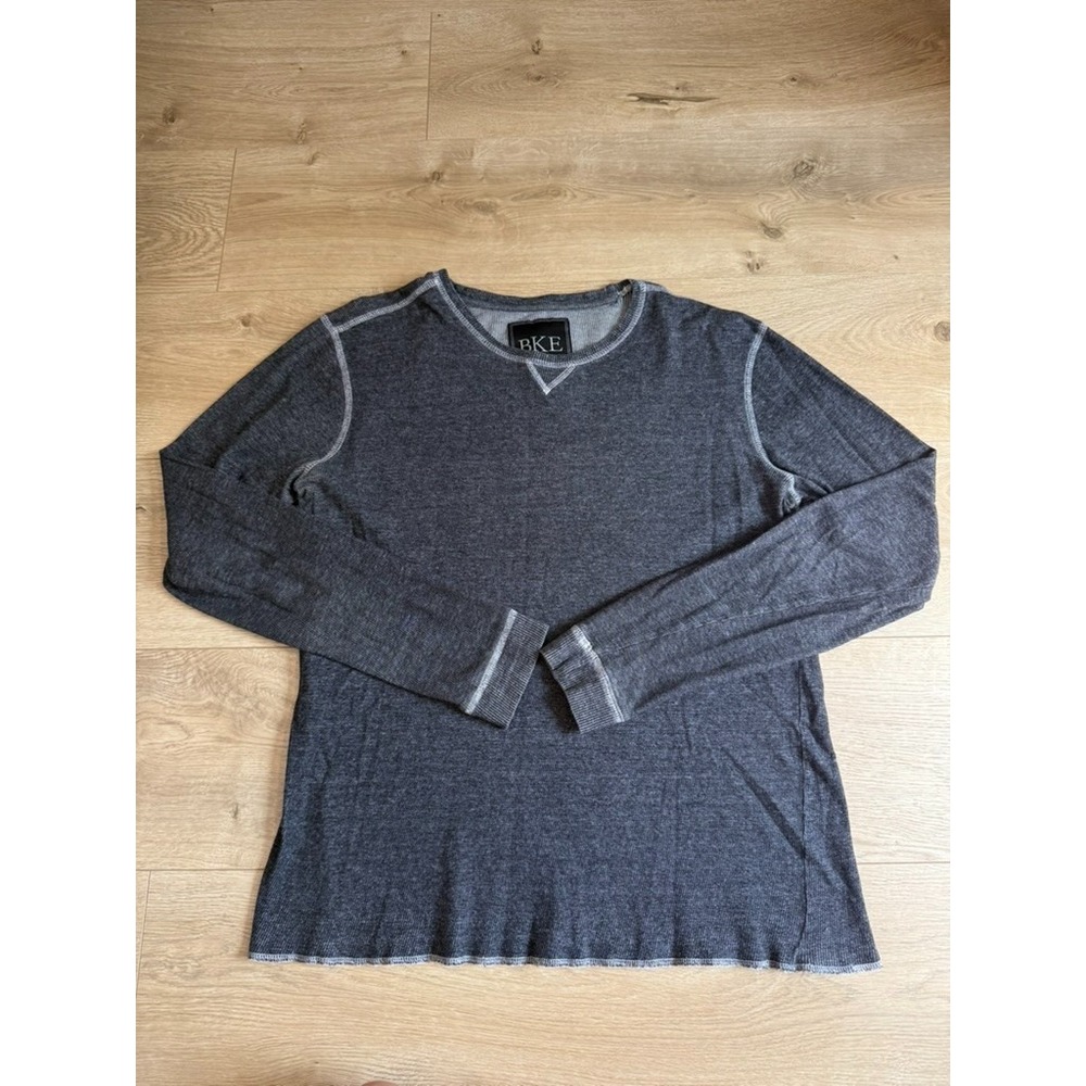 EUC Mens BKE Buckle long sleeve thermal t-shirt 100% cotton dark gray size L